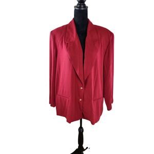 ALFRED DUNNER Women's Vintage Blazer RED Formal Winter Fall Classic Office